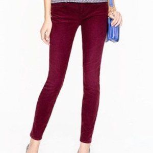 J. Crew Burgundy Toothpick Ankle Skinny Corduroy